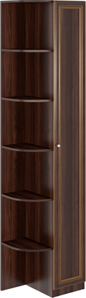 Угловой шкаф-стеллаж Беатрис М14 правый (Орех Гепланкт) в Шадринске - изображение