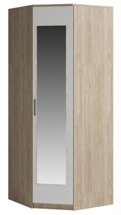 Шкаф угловой Светлана, с зеркалом, белый/дуб сонома в Шадринске - изображение
