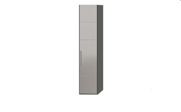 Распашной шкаф Наоми с зеркальной дверью правый, цвет Фон серый, Джут  СМ-208.07.02 R в Шадринске