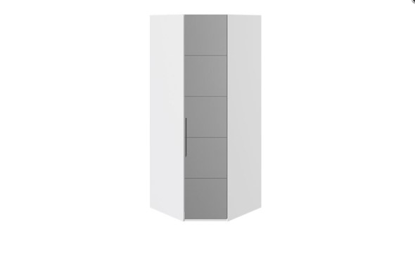 Угловой шкаф Наоми с зеркальной правой дверью, цвет Белый глянец СМ-208.07.07 R в Шадринске - изображение