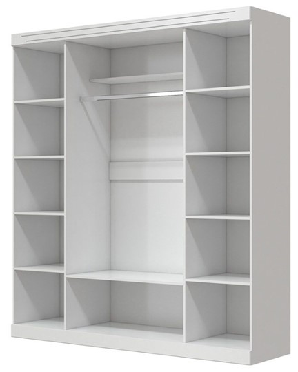 Шкаф четырехдверный в спальню Олимп ШР-4 (Белый) 2 зеркала в Кургане - изображение 1