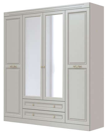 Шкаф четырехдверный в спальню Олимп ШР-4 (Фисташковый) 2 зеркала в Кургане - изображение