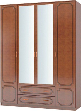 Шкаф четырехстворчатый Лак ШР-4 (Орех) в Кургане - изображение