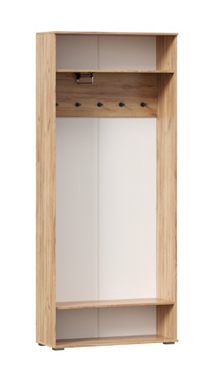 Шкаф двухстворчатый Фиджи с декоративными накладками 659.310, Дуб Золотой/Белый в Шадринске - изображение 2