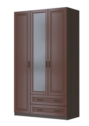 Шкаф трехстворчатый в спальню Кантри лак орех ШР-3, с 1 зеркалом в Кургане - изображение