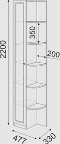 Угловой шкаф-стеллаж Беатрис М13 левый (Орех Гепланкт) в Шадринске - предосмотр 3