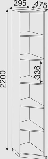 Угловой стеллаж Глэдис М25 (Шимо светлый/Белый текстурный) в Шадринске - изображение 1