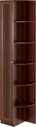 Угловой шкаф-стеллаж Беатрис М13 левый (Орех Гепланкт) в Шадринске - изображение