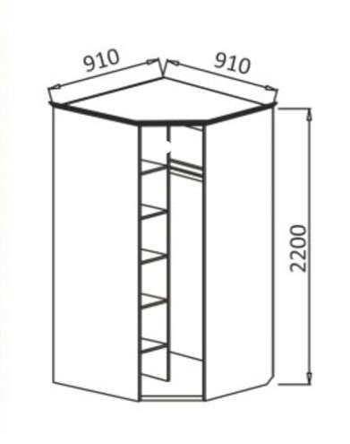 Распашной угловой шкаф Ивушка-5, цвет Дуб беленый в Шадринске - изображение 1