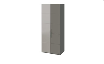 Шкаф распашной Наоми с 1 зеркальной левой дверью, цвет Фон серый, Джут СМ-208.07.04 L в Шадринске