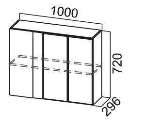 Кухонный навесной шкаф Модус, Ш1000у/720, галифакс в Шадринске