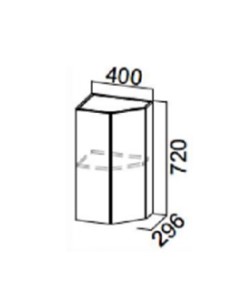 Навесной шкаф торцевой закрытый, Прованс, ш400тз/720, белый текстурный в Кургане - предосмотр