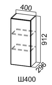Навесной шкаф Модус, Ш400/912, цемент светлый в Шадринске