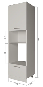Кухонный шкаф-пенал П7 3, МДФ Софт бирюза/Антрацит в Кургане