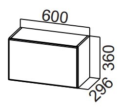 Шкаф кухонный настенный Стайл, ШГ600/360 горизонтальный, МДФ в Шадринске