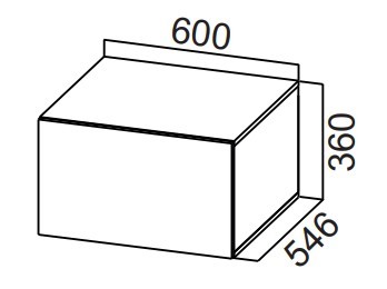 Навесной кухонный шкаф Стайл, ШГ600г/360 горизонтальный, МДФ в Шадринске
