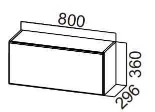 Настенный шкаф на кухню Стайл, ШГ800/360 горизонтальный, МДФ в Шадринске