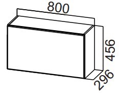 Кухонный навесной шкаф Стайл, ШГ800/456 горизонтальный, МДФ в Шадринске
