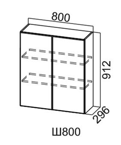 Навесной кухонный шкаф Модус, Ш800/912, галифакс в Шадринске