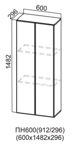 Шкаф-пенал навесной Вельвет, ПН600(912/296) в Шадринске