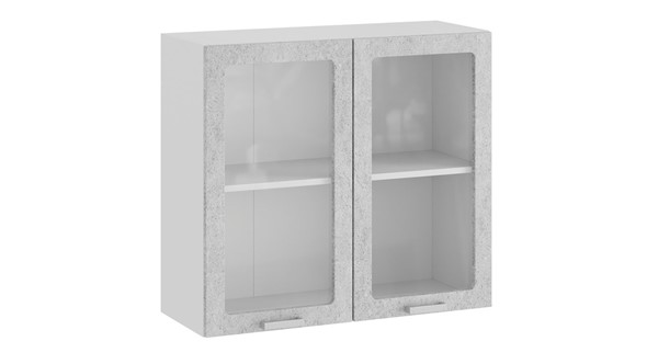 Кухонный шкаф Гранита 1В8С (Белый/Бетон снежный) в Шадринске - изображение