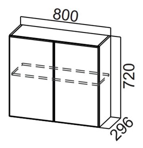 Шкаф навесной на кухню Стайл, Ш800/720, МДФ в Шадринске