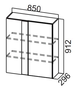 Угловой шкаф на кухню Стайл, Ш850у/912, МДФ в Шадринске