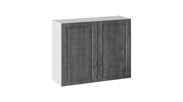 Кухонный навесной шкаф Прованс (Белый глянец/Санторини темный) В_72-90_2ДР в Кургане