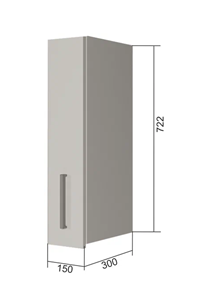 Навесной кухонный шкаф В7 15, МДФ Черный матовый/Белый в Кургане