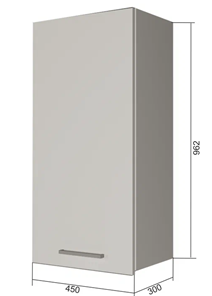 Кухонный навесной шкаф В9 45, Сатин/Белый в Кургане