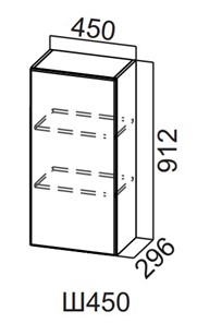 Навесной кухонный шкаф Вельвет Ш450/912 в Шадринске