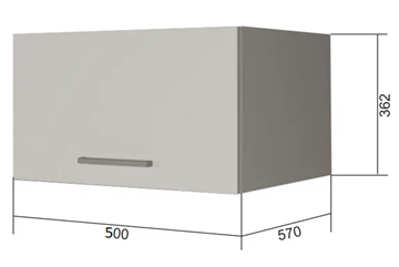 Навесной кухонный шкаф ВГ50Г, Белое гладкое Ламарти/Белый в Кургане