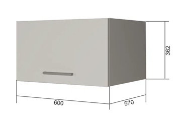 Кухонный навесной шкаф ВГ60Г, Белое гладкое Ламарти/Антрацит в Шадринске