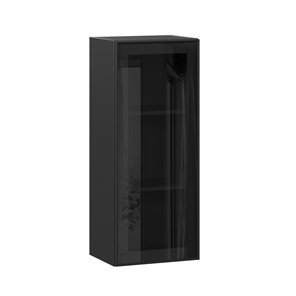 Шкаф кухонный высокий со стеклом 400 Индиго ЛД 298.420.000.068, Чёрный/Чёрный в Шадринске