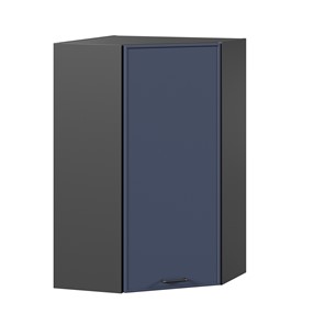 Угловой настенный шкаф высокий Индиго ЛД 298.620.000.159, Чёрный/Тёмно-синий в Шадринске