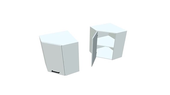 Навесной угловой шкаф ВУ7, Белое гладкое Ламарти/Белый в Кургане - изображение