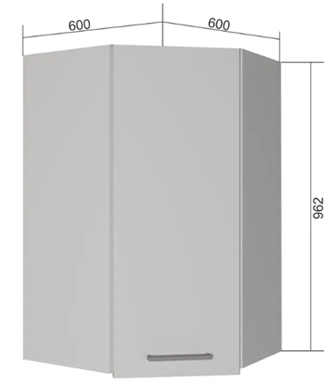 Угловой кухонный шкаф ВУ9, Сатин/Белый в Кургане - изображение