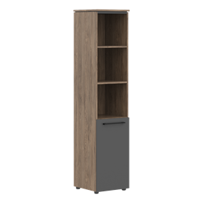 Шкаф колонна высокая с глухой малой дверью MORRIS TREND Антрацит/Кария Пальмира MHC 42.5 (429х423х1956) в Шадринске