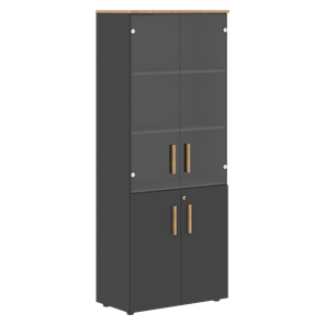 Широкий шкаф высокий FORTA Графит-Дуб Гамильтон  FHC 80.2(Z) (798х404х1965) в Кургане