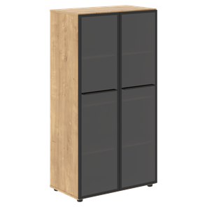 Шкаф средний со стеклянными  дверцами LOFTIS Дуб Бофорд LMC 80.2 (800х430х1517) в Кургане