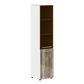 Шкаф высокий MORRIS  Дуб Базель/ Белый MHC  42.2 (429х423х1956) в Шадринске
