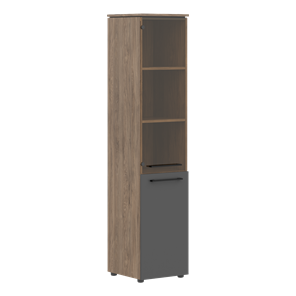 Шкаф колонка комбинированная MORRIS TREND Антрацит/Кария Пальмира MHC  42.2 (429х423х1956) в Кургане