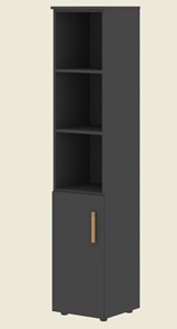 Высокий шкаф колонна с глухой малой дверью левой FORTA Черный Графит  FHC 40.5 (L) (399х404х1965) в Шадринске