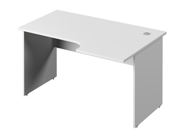 Эргономичный стол С-34 правый, цвет Белый в Шадринске