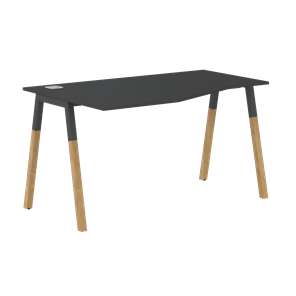 Письменный стол левый FORTA Черный Графит-Черный Графит-Бук  FCT 1367 (L) (1380х900(670)х733) в Шадринске