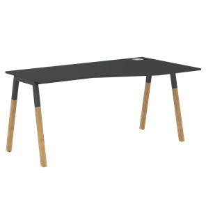 Письменный стол правый FORTA Черный Графит-Черный Графит-Бук FCT 1567  (R) (1580х900(670)х733) в Шадринске