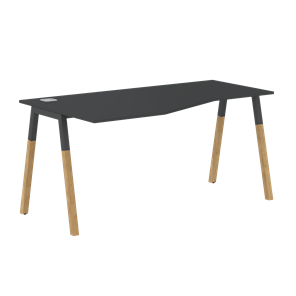 Письменный стол левый FORTA Черный Графит-Черный Графит-Бук FCT 1567  (L) (1580х900(670)х733) в Шадринске