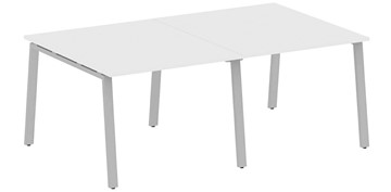 Офисный стол для переговоров БА.ПРГ-2.2, Белый/Серый в Кургане