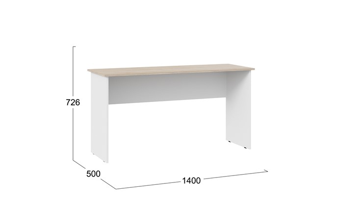 Письменный стол Тип 14, 1400 (Дуб Сонома/Белый Ясень) в Шадринске - изображение 2