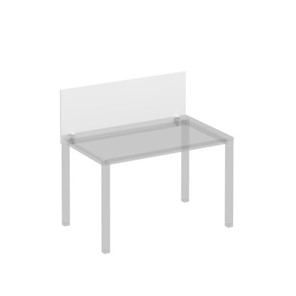 Экран для стола 120 на белом металлокаркасе фронтальный Комфорт КФ, белый премиум (120x45x1.8) К.Б 841 в Шадринске